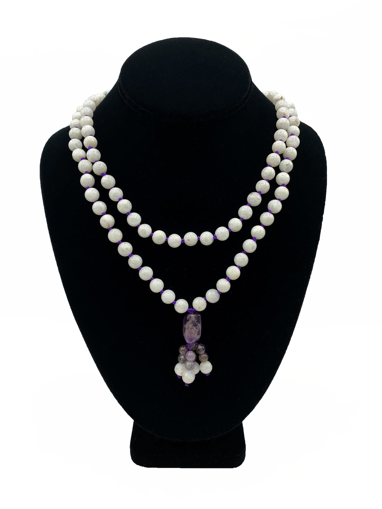 Moonstone w/ Amethyst guru bead