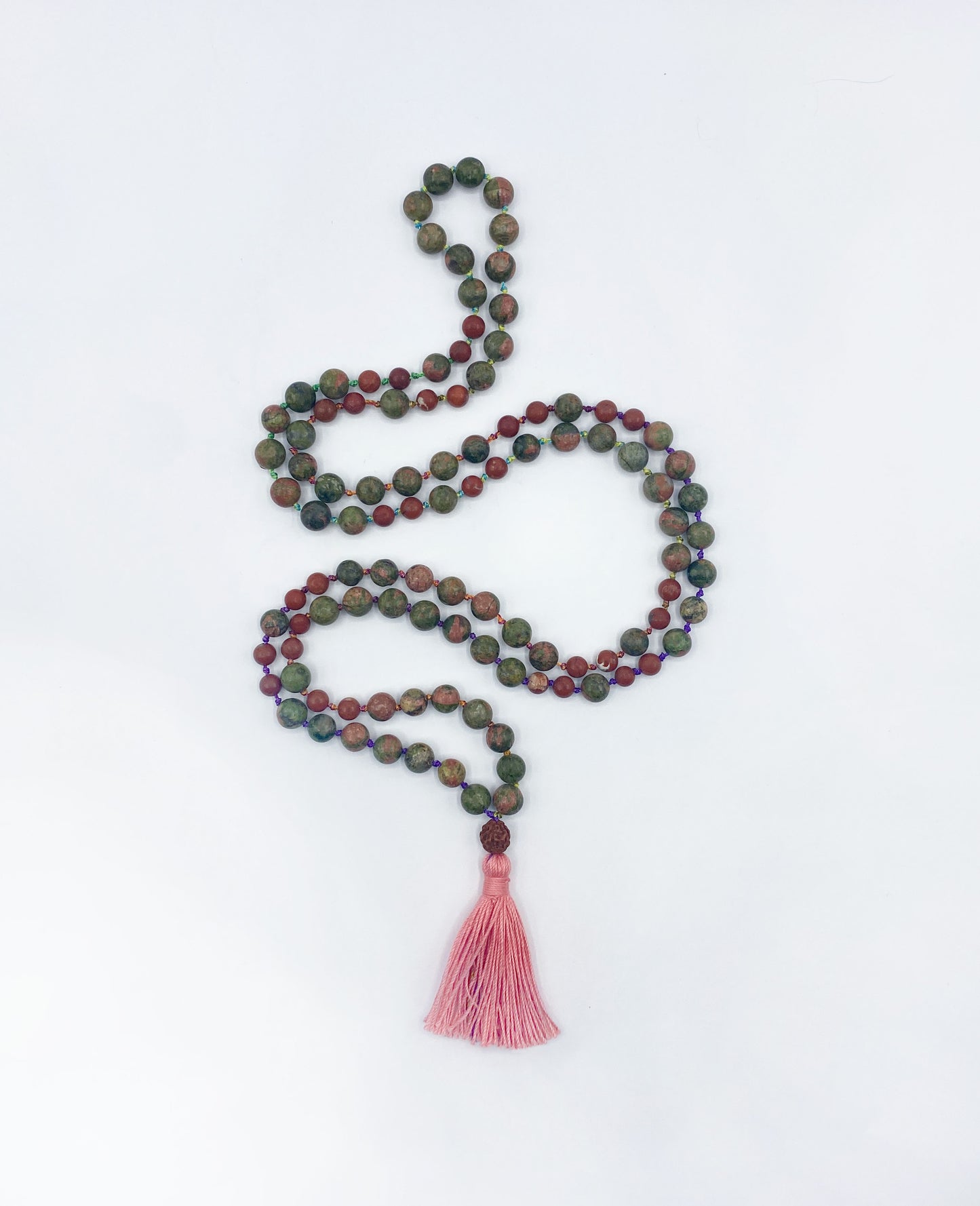 Unakite w Red Jasper Mala