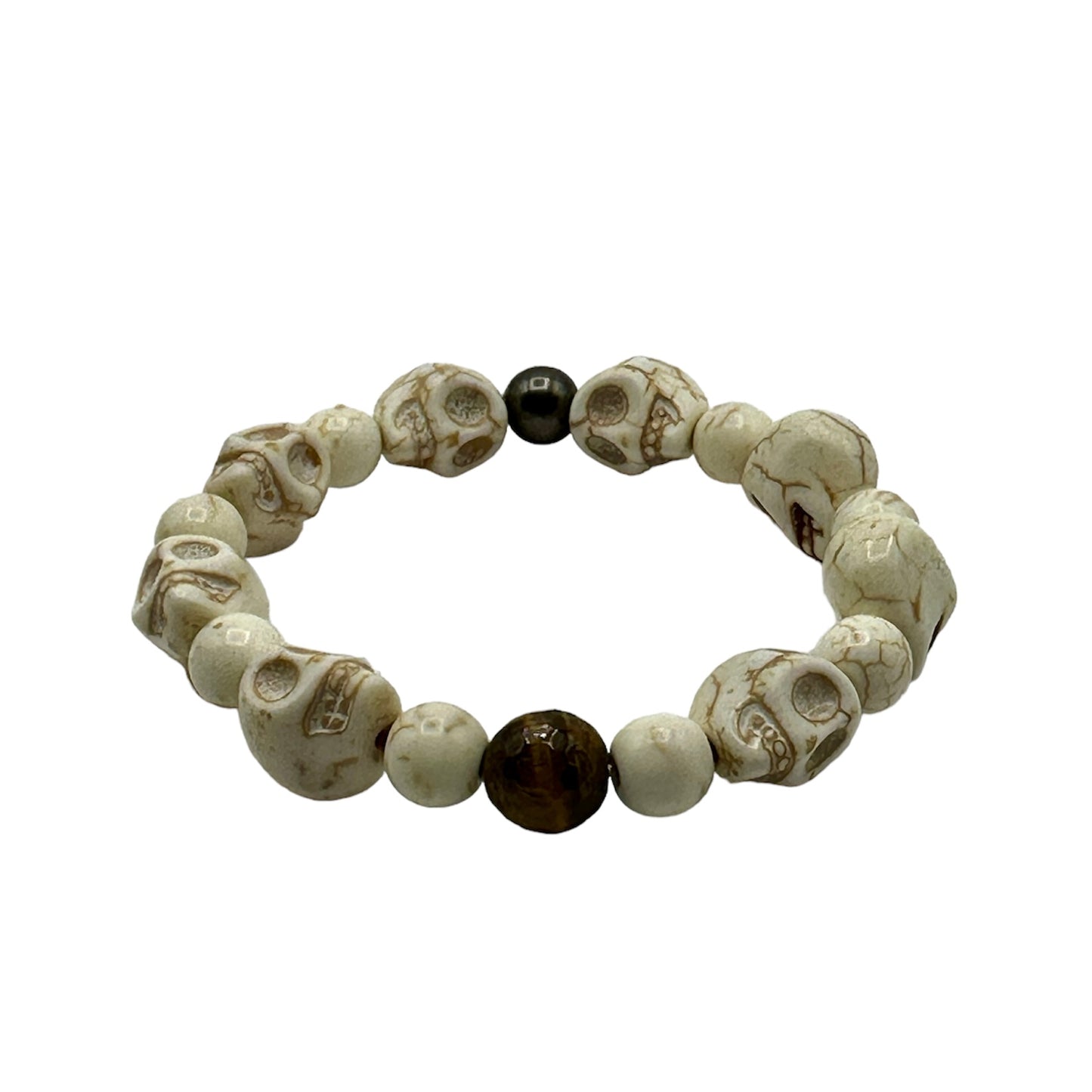 Kali (Skull) Mini Mala w White Turquoise