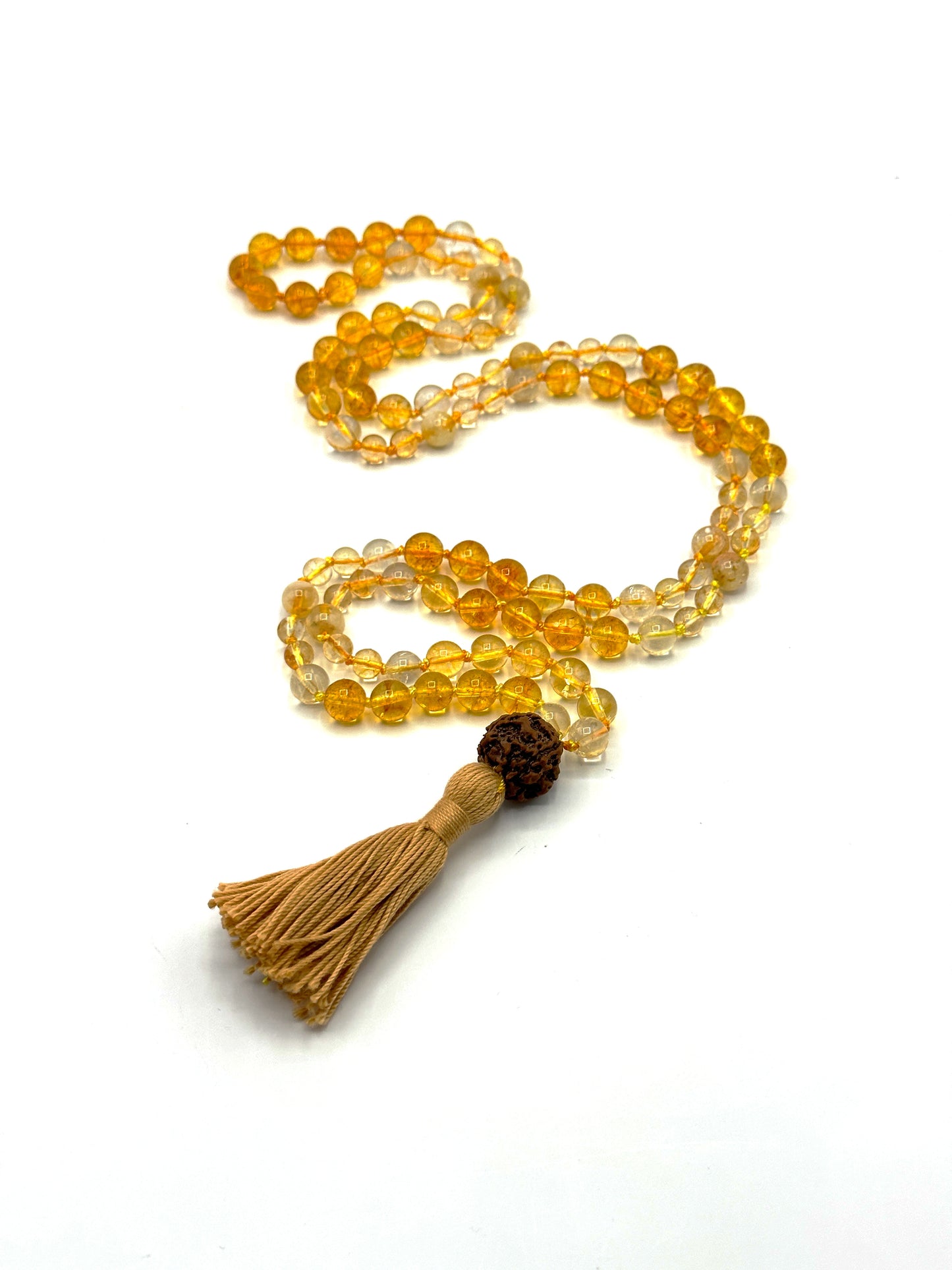 Citrine Mala w Rudrakhsya Guru
