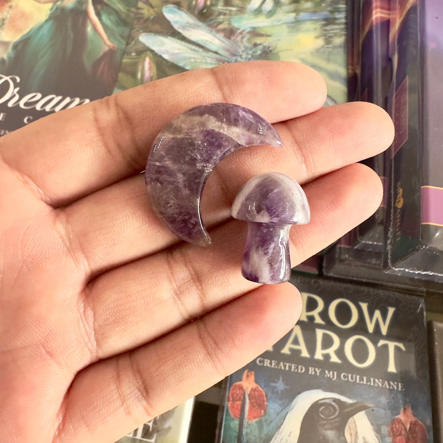 Amethyst Mushroom and Moon 1"