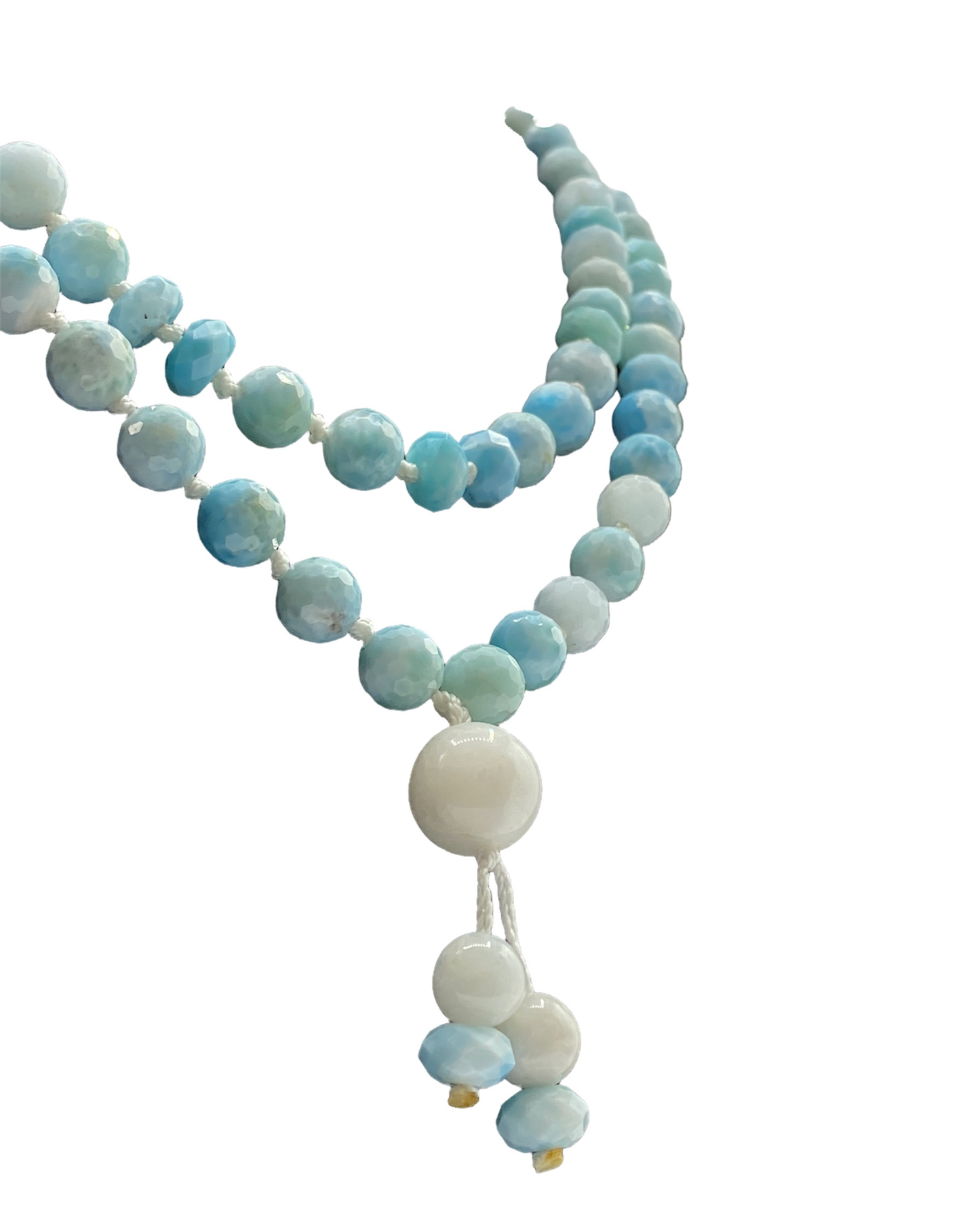 Larimar w/ Moonstone Guru Bead