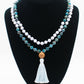 Blue lace Agate, Apatite, Bodhi Seed (Guru Bead)