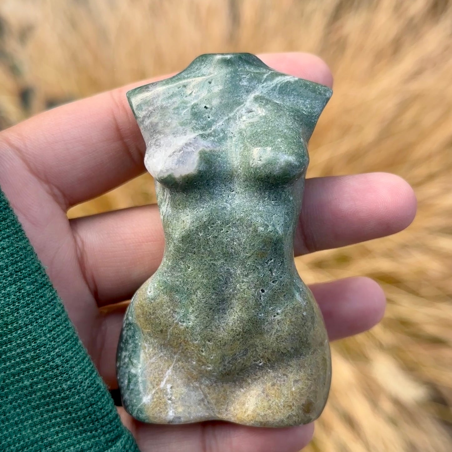 Moss Agate Goddess Body (3-3.25 inches)